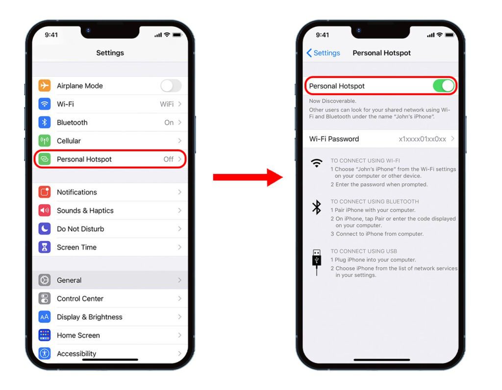 اتصال اینترنت گوشی آیفون به کامپیوتر
