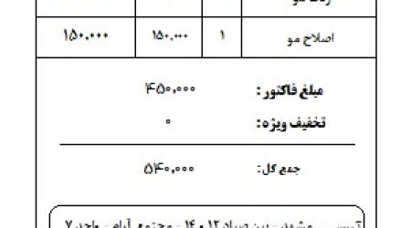 فاکتور 8 سانتی آرایشگاه مردانه