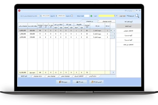 لیست موجودی کالا