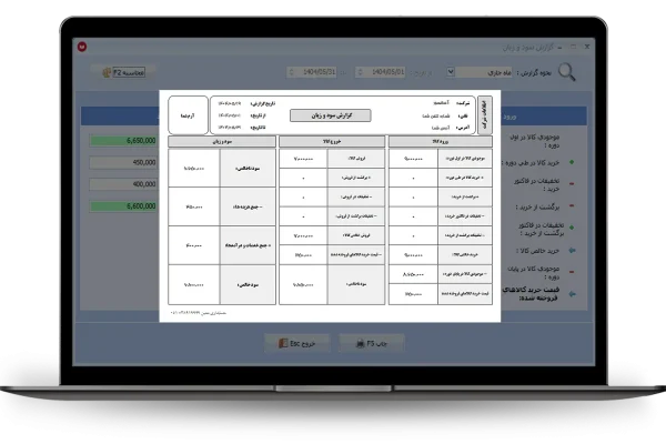 چاپ سود و زیان